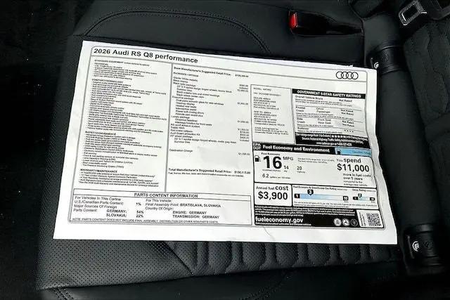 2026 Audi RS Q8 performance quattro tiptronic