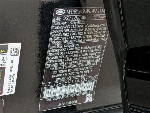 2018 Land Rover Range Rover 3.0L V6 Supercharged HSE