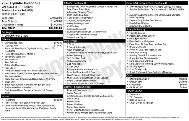 Used 2026 Hyundai Tucson SEL For Sale in Olive Branch, MS