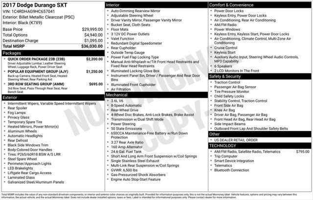 2017 Dodge Durango SXT RWD