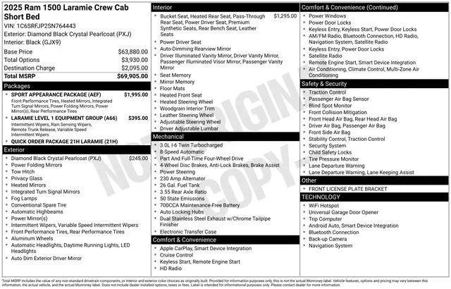 2025 Ram 1500 Laramie Crew Cab 4x4 5'7" Box for sale in Tulsa, OK