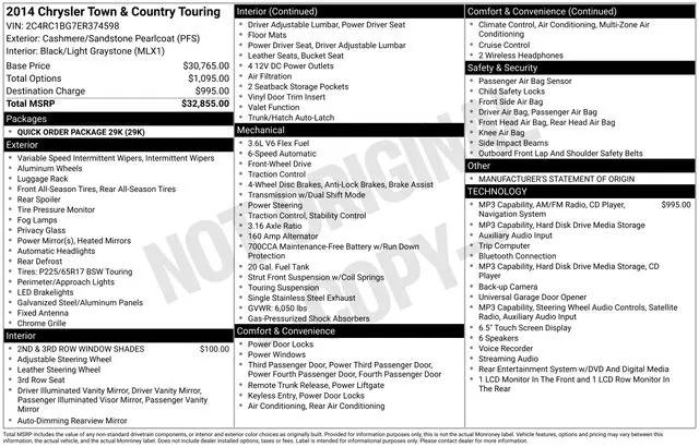2014 Chrysler Town & Country Touring for sale near Norwalk, OH