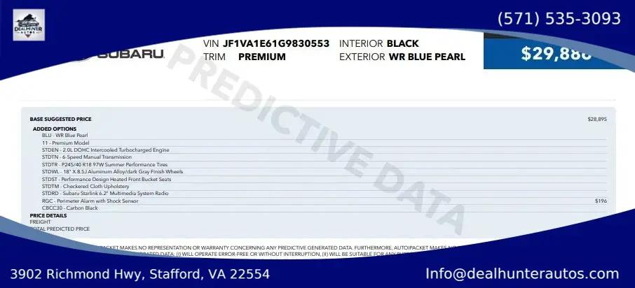 2016 Subaru WRX Premium for sale in Stafford, VA
