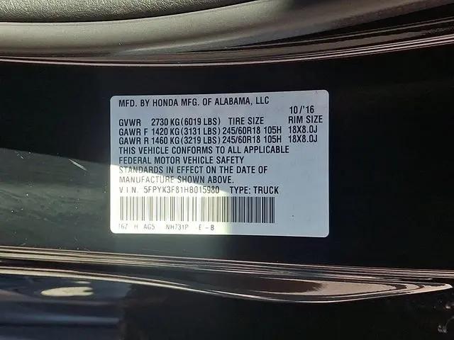 2017 Honda Ridgeline Black Edition