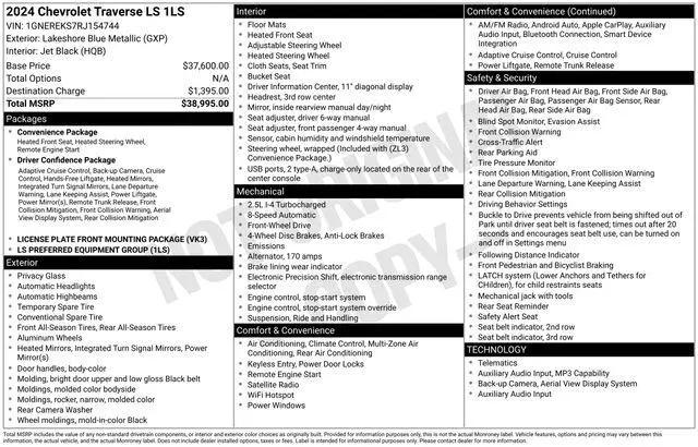 2024 Chevrolet Traverse FWD LS for sale in Marshfield, WI
