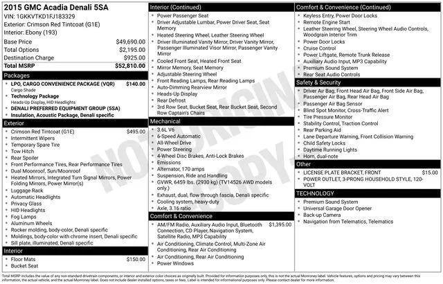 2015 GMC Acadia Denali for sale in Marshfield, WI