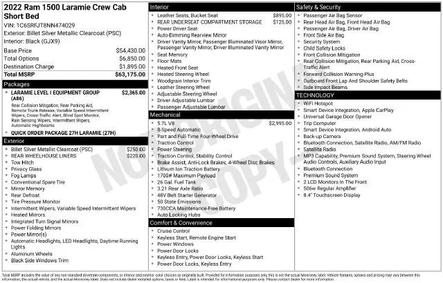 2022 Ram 1500 Laramie Crew Cab 4x4 57 Box