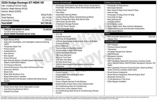 2026 Dodge Durango GT AWD HEMI V8