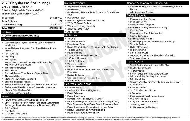 2023 Chrysler Pacifica Touring L