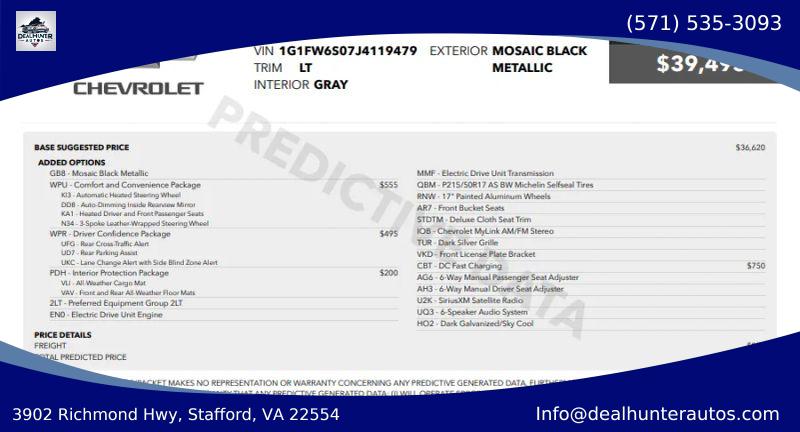2018 Chevrolet Bolt EV LT for sale in Stafford, VA
