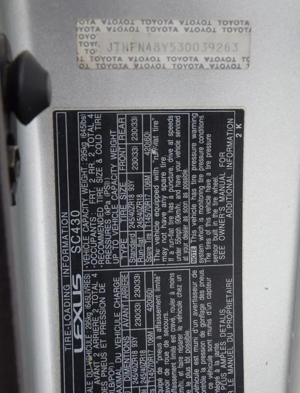 2003 Lexus SC 430 SC 430
