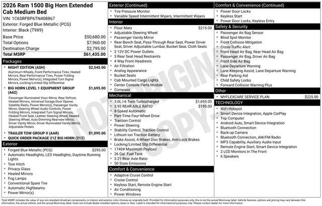 2026 Ram 1500 Big Horn Quad Cab 4x4 64 Box