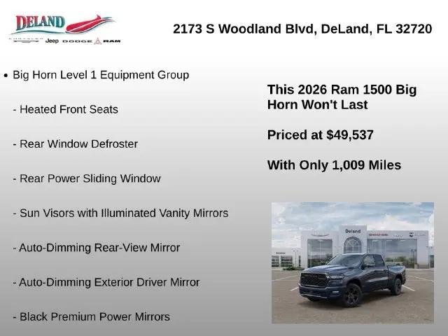 2026 Ram 1500 Big Horn Quad Cab 4x4 64 Box