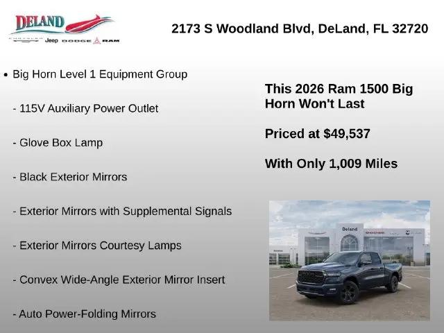 2026 Ram 1500 Big Horn Quad Cab 4x4 64 Box