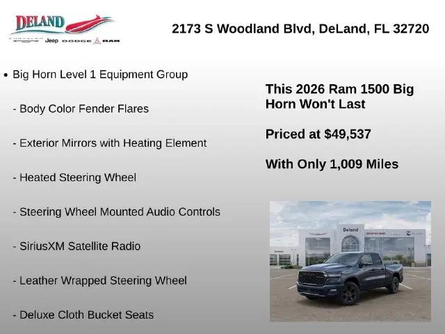 2026 Ram 1500 Big Horn Quad Cab 4x4 64 Box