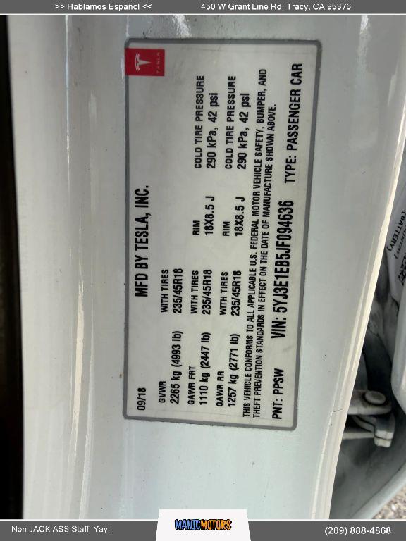 2018 Tesla Model 3 Long Range