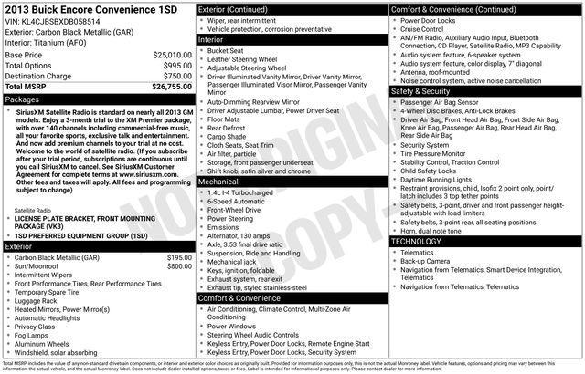 2013 Buick Encore Convenience