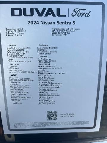 2024 Nissan Sentra S Xtronic CVT