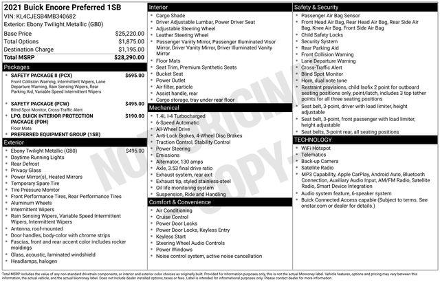 2021 Buick Encore AWD Preferred