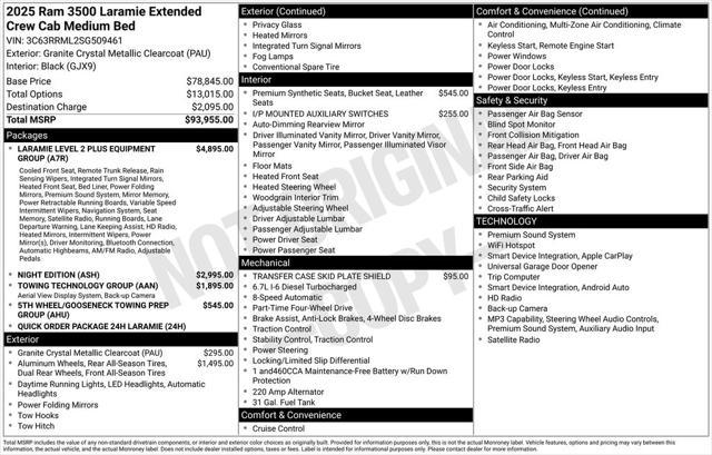 2025 Ram 3500 Laramie Mega Cab 4x4 6'4" Box