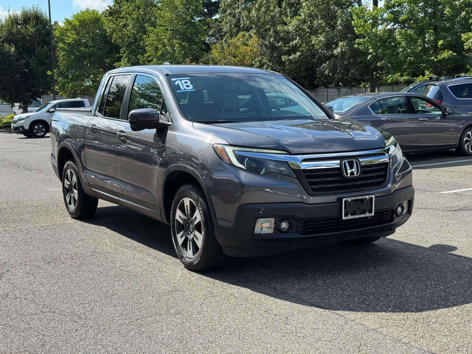 Gray (Modern Steel Metallic) 2018 Honda Ridgeline Pickup Truck All-Wheel Drive Automatic