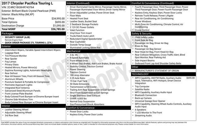 2017 Chrysler Pacifica Touring-L