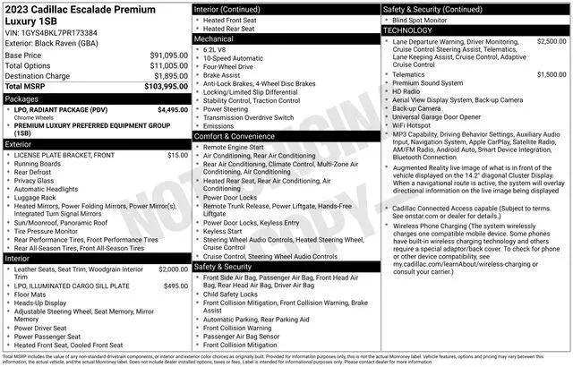 2023 Cadillac Escalade 4WD Premium Luxury for sale in Castle Rock, CO