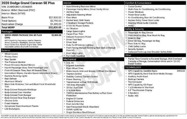 2020 Dodge Grand Caravan SE Plus
