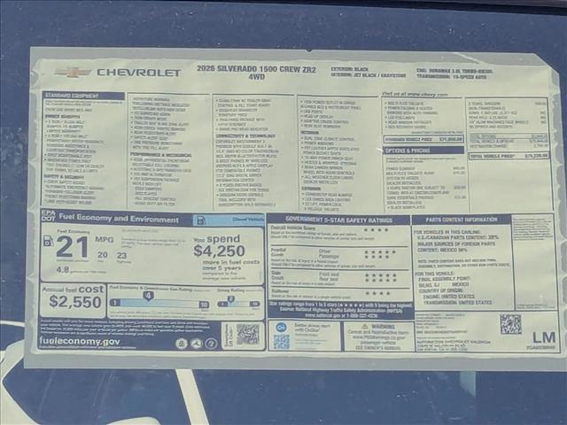 New 2026 Chevrolet Silverado 1500 4WD Crew Cab Short Bed ZR2 Four Wheel Drive Crew Cab