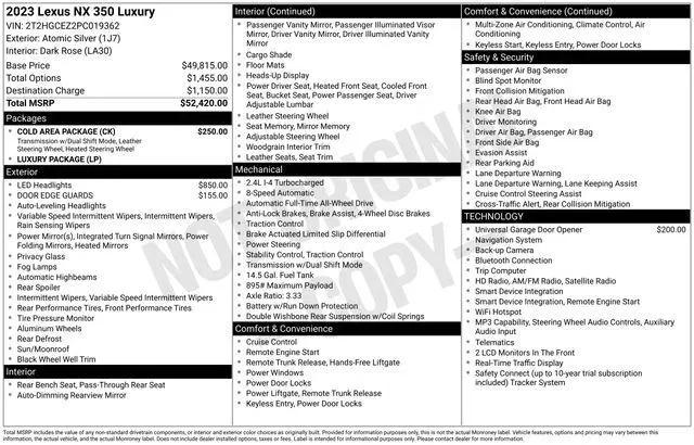 2023 Lexus NX 350 Luxury for sale near Dayton, OH