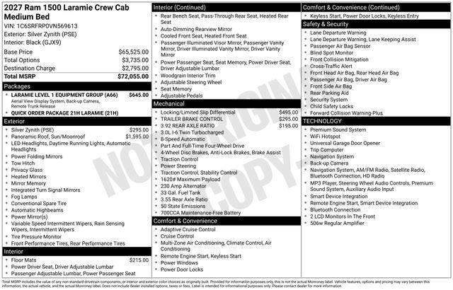 2027 RAM Ram 1500 RAM 1500 LARAMIE CREW CAB 4X4 64 BOX