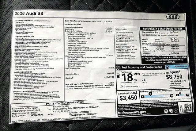 2026 Audi S8 TFSI quattro tiptronic