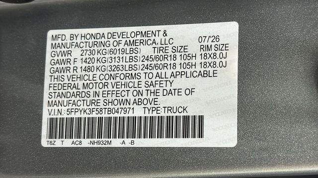 2026 Honda Ridgeline RTL