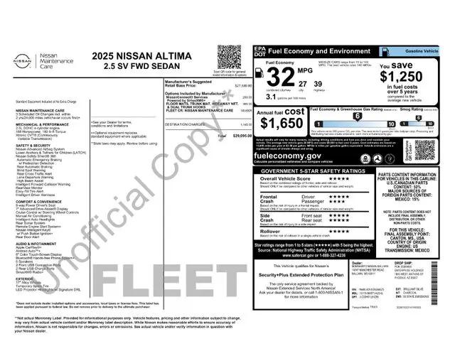2025 Nissan Altima SV FWD