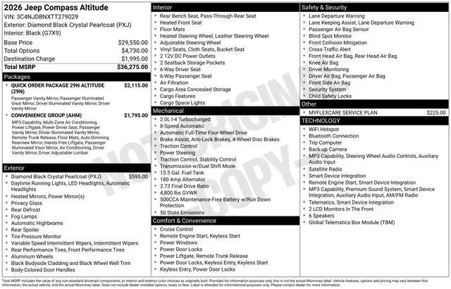 2026 Jeep Compass Latitude Altitude