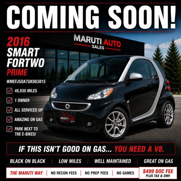 2016 smart fortwo prime for sale in East Brunswick, NJ