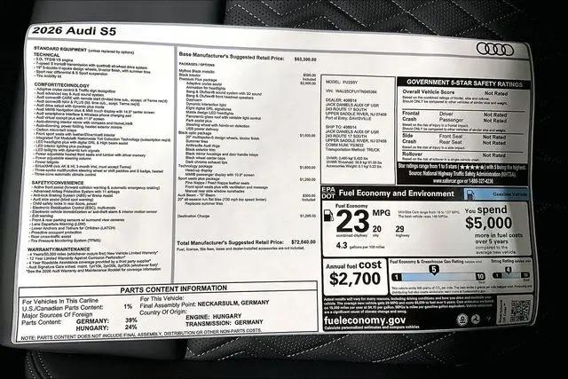 2026 Audi S5 Premium Plus TFSI quattro S tronic