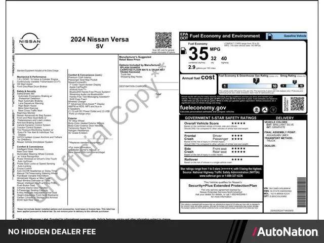 2024 Nissan Versa 1.6 SV for sale in Cerritos, CA