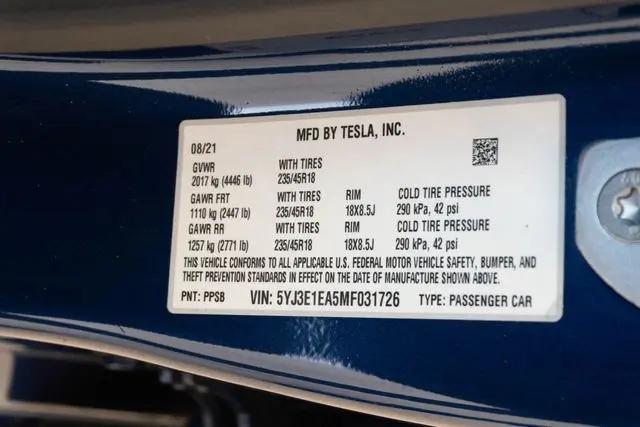 2021 Tesla Model 3 Standard Range Plus Rear-Wheel Drive
