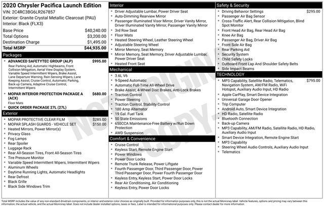 2020 Chrysler Pacifica AWD Launch Edition