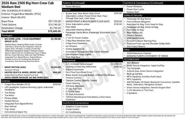2026 Ram 2500 Big Horn Crew Cab 4x4 64 Box