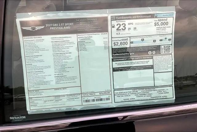 2027 Genesis G80 2.5T Sport Prestige