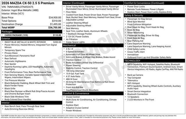 2026 Mazda CX-50 2.5 S Premium for sale in Salt Lake City, UT