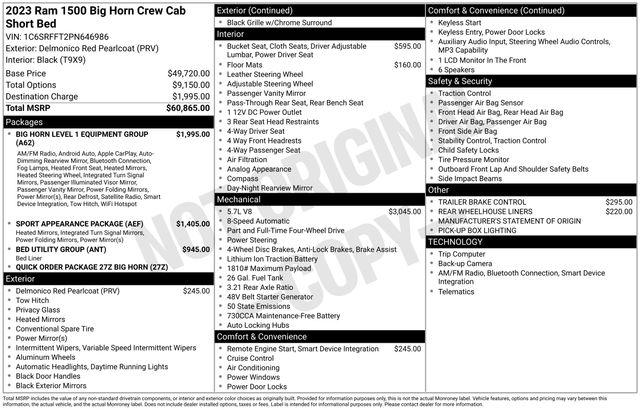 2023 Ram 1500 Big Horn Crew Cab 4x4 57 Box