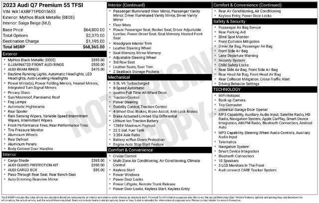 2023 Audi Q7 Premium 55 TFSI quattro Tiptronic