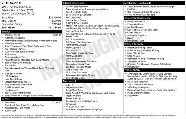 2015 Scion tC Base