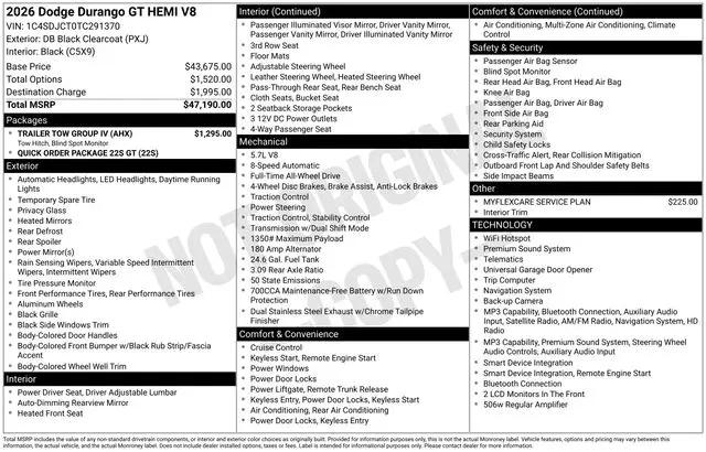 2026 Dodge Durango GT AWD HEMI V8