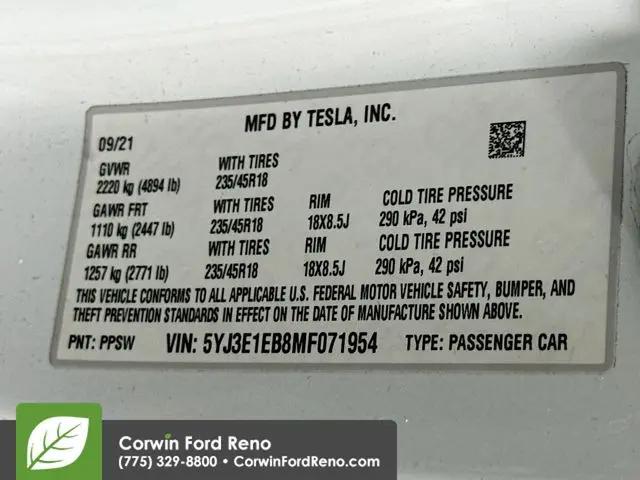2021 Tesla Model 3 Long Range Dual Motor All-Wheel Drive
