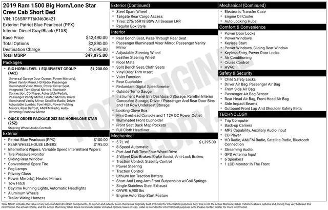 2019 Ram 1500 Big Horn/Lone Star Crew Cab 4x4 57 Box