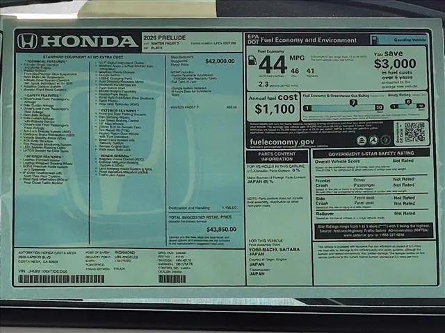 2026 Honda Prelude Hybrid